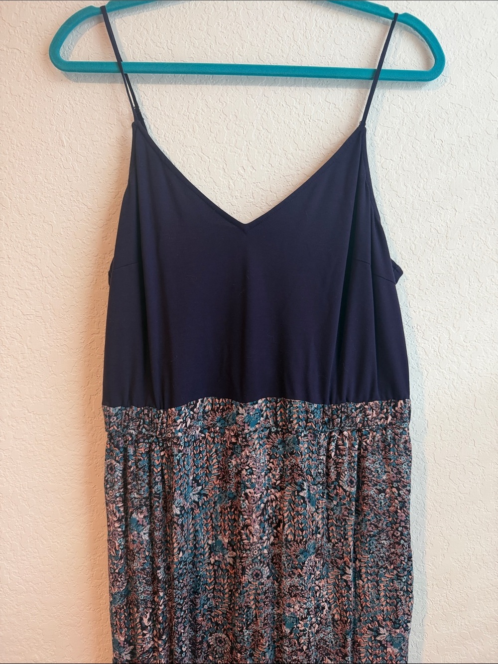 Maeve Navy Blue Floral Print Spaghetti Strap Jumper
